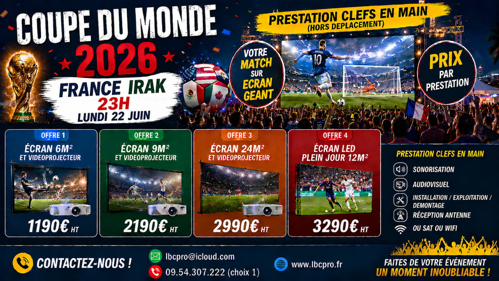 France Irak lundi 22 juin coupe du monde 2026