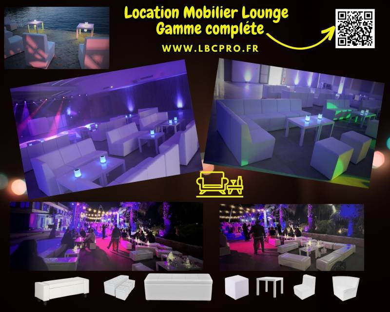 location de mobilier lounge sur le var , bouches du rhones, alpes maritimes