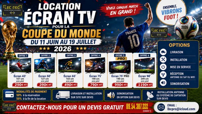 location ecran coupe du monde à Toulon