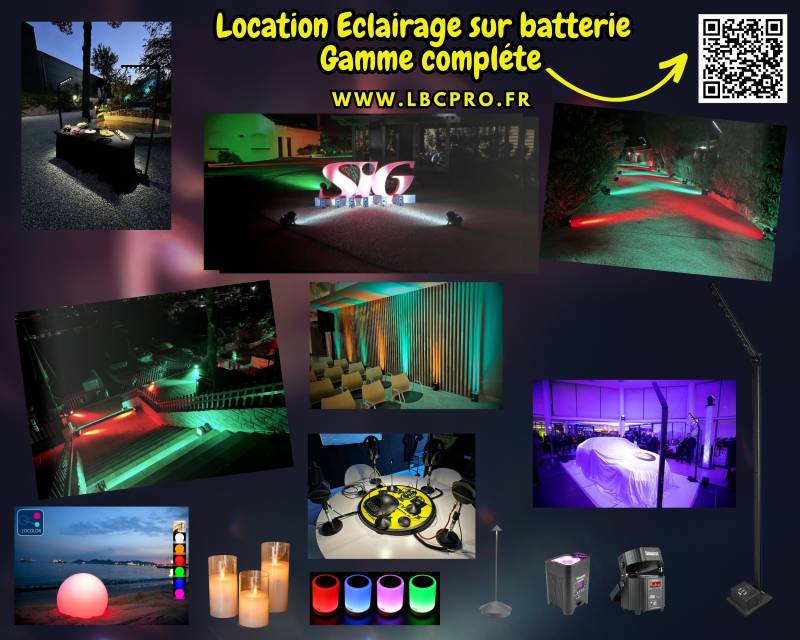 location éclairage sur batteries