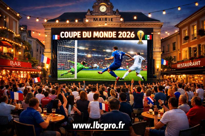 location ecran pour la coupe du monde foot 2026 à sanary dans le var