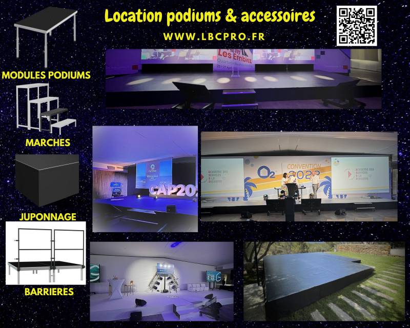 location podium scene pieds barrières moquette juponnage à ollioules dans le var
